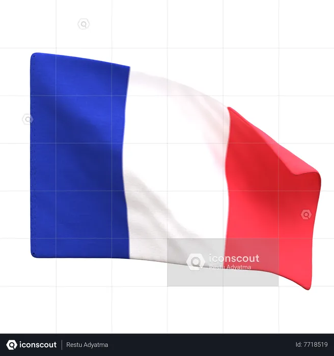 Drapeau France Flag 3D Icon