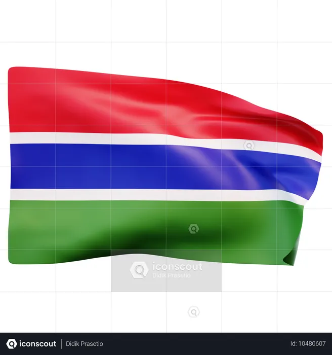 Drapeau de la Gambie Flag 3D Icon