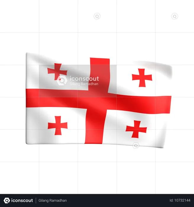 Drapeau de la Géorgie Flag 3D Icon