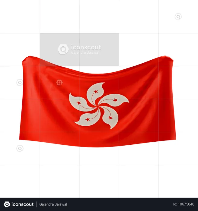 Drapeau de Hong Kong Flag 3D Icon