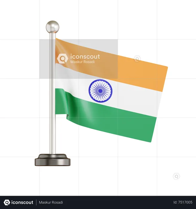 Drapeau Inde  3D Icon