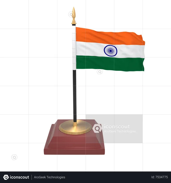 Drapeau Inde Flag 3D Icon