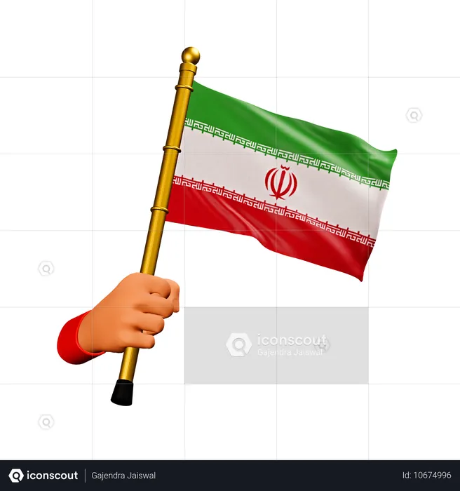 Drapeau iranien Flag 3D Icon