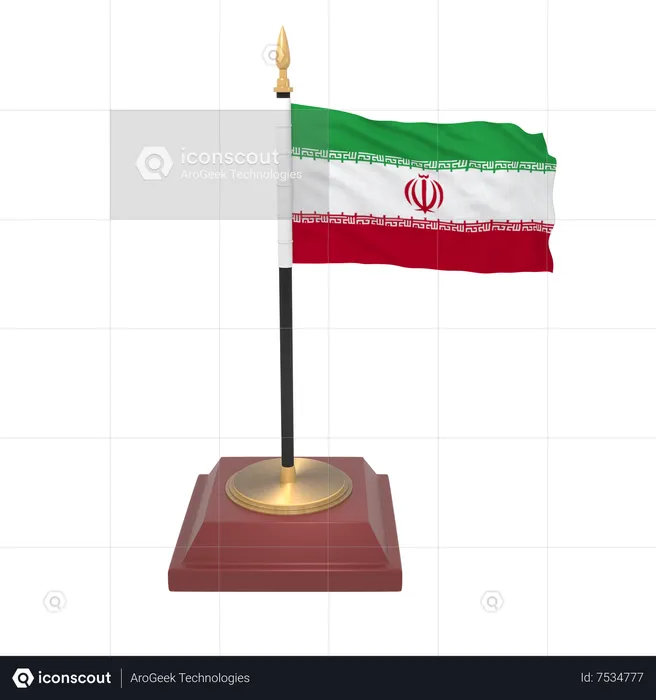 Drapeau iranien Flag 3D Icon