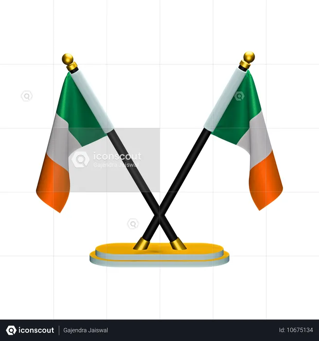 Drapeau de l'Irlande Flag 3D Icon