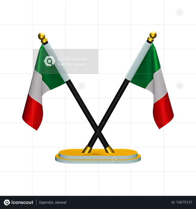 Drapeau italien Flag 3D Icon