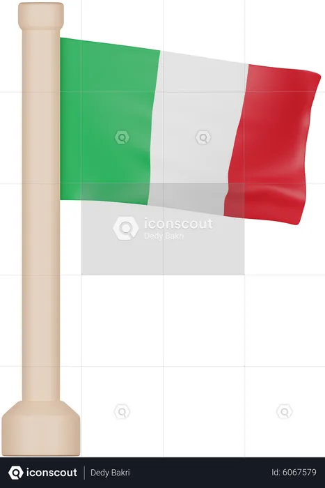 Drapeau italien Flag 3D Icon