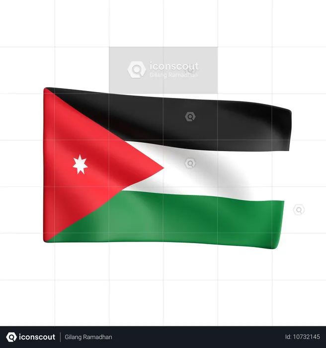 Drapeau jordanie Flag 3D Icon