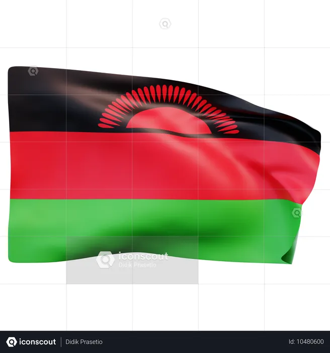 Drapeau du Malawi Flag 3D Icon