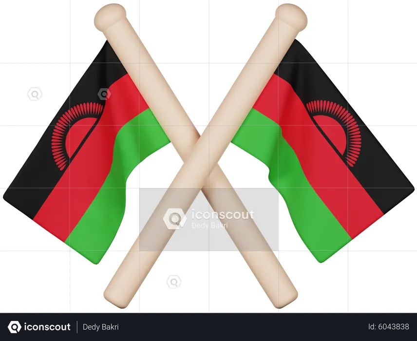 Drapeau du Malawi Flag 3D Icon