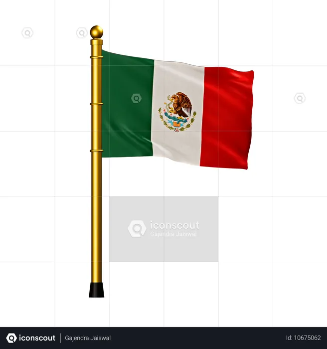 Drapeau du Mexique Flag 3D Icon