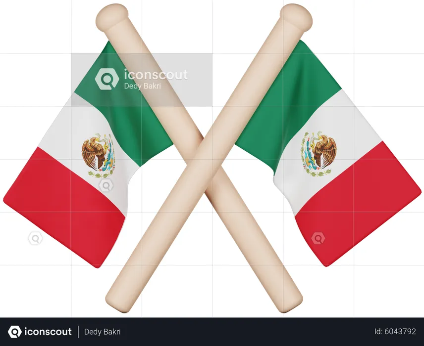 Drapeau du Mexique Flag 3D Icon