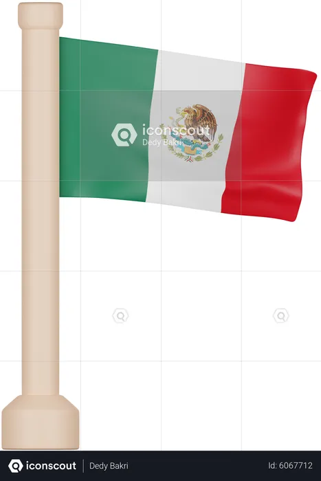 Drapeau du Mexique Flag 3D Icon