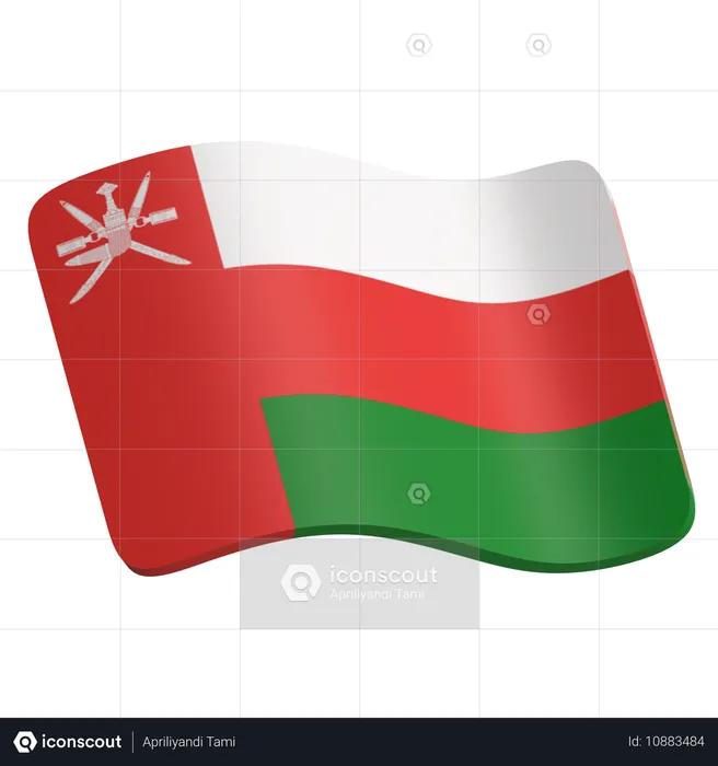 Drapeau oman  3D Icon