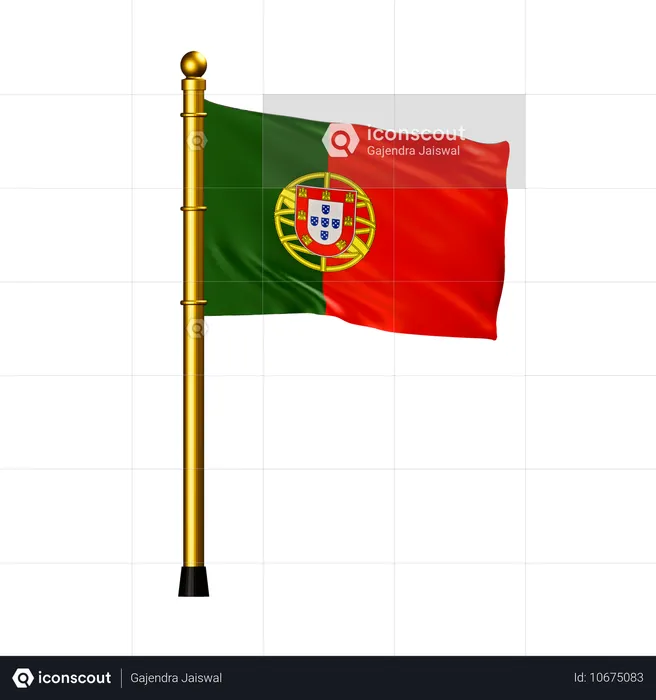 Drapeau portugais Flag 3D Icon