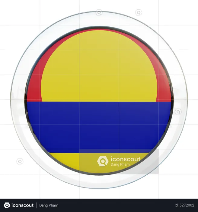 Drapeau rond de l'atoll de Palmyre Flag 3D Icon