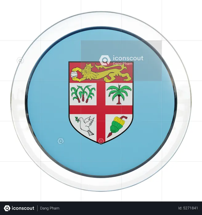 Drapeau rond des Fidji Flag 3D Icon