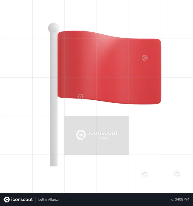 Drapeau rouge  3D Illustration