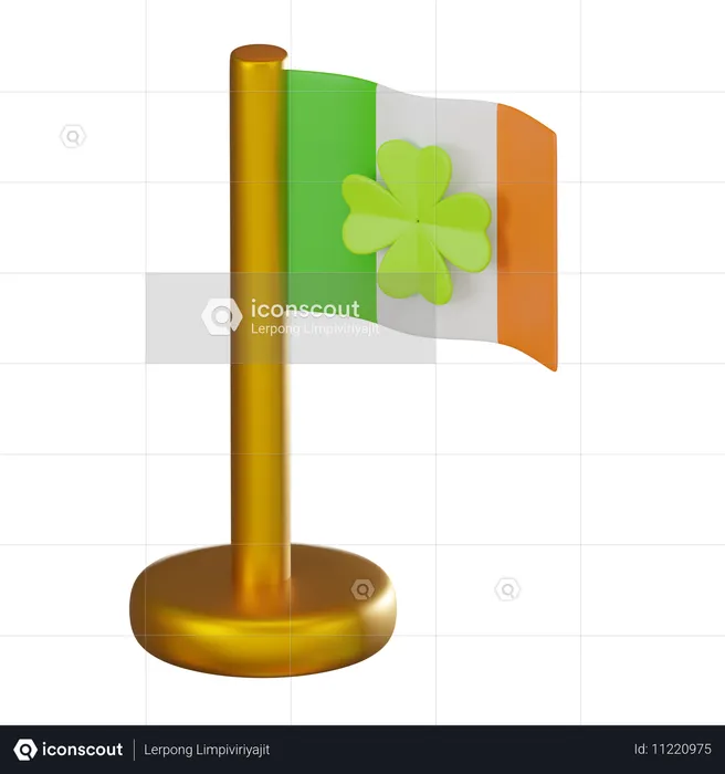 Drapeau de saint patrick  3D Icon