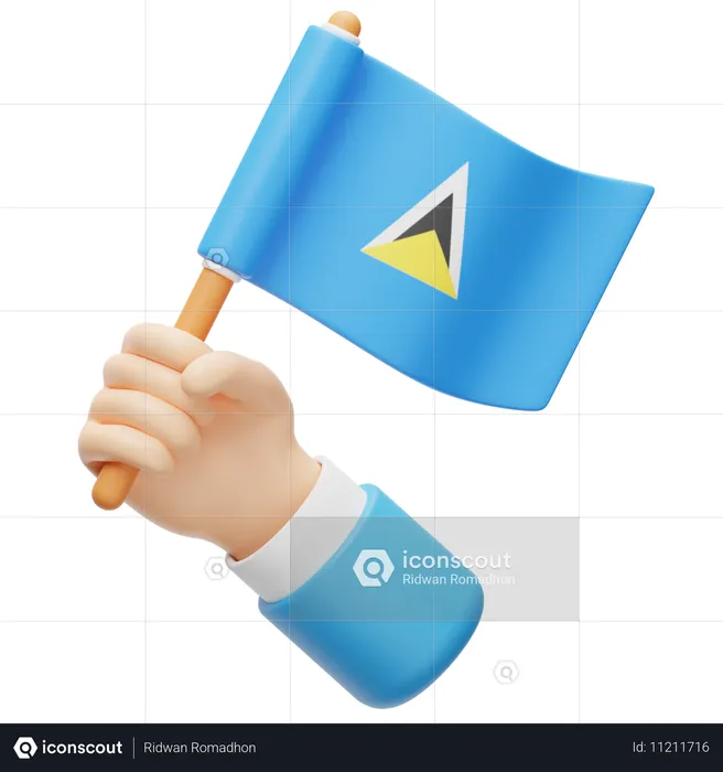 Drapeau de Sainte-Lucie Flag 3D Icon