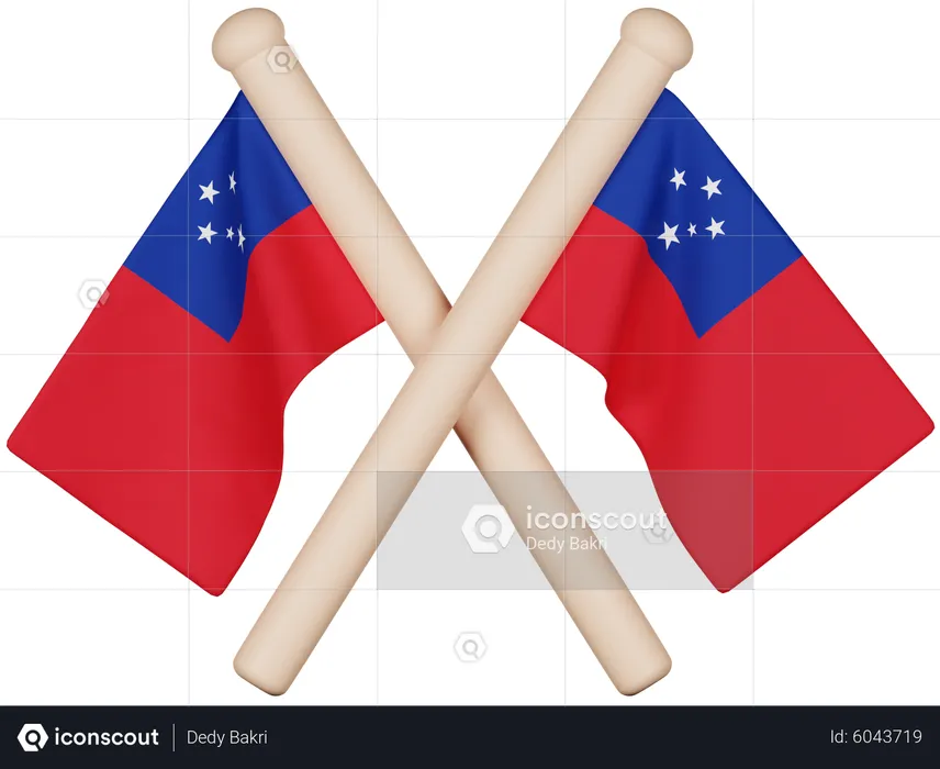 Drapeau des Samoa Flag 3D Icon