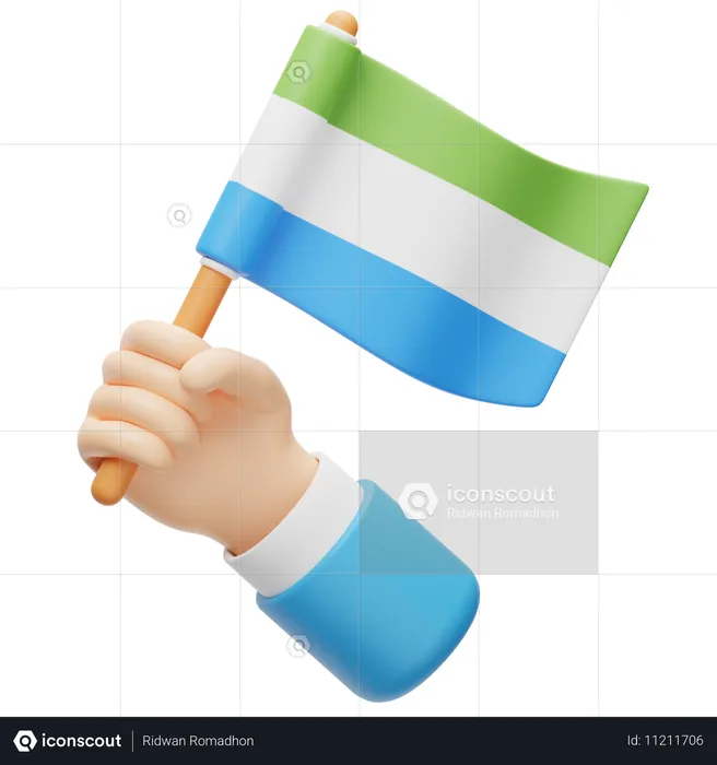 Drapeau de la Sierra Leone Flag 3D Icon