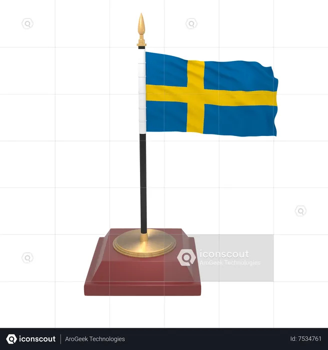 Drapeau de la Suède Flag 3D Icon