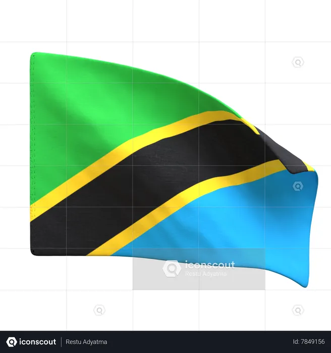 Drapeau de la tanzanie Flag 3D Icon