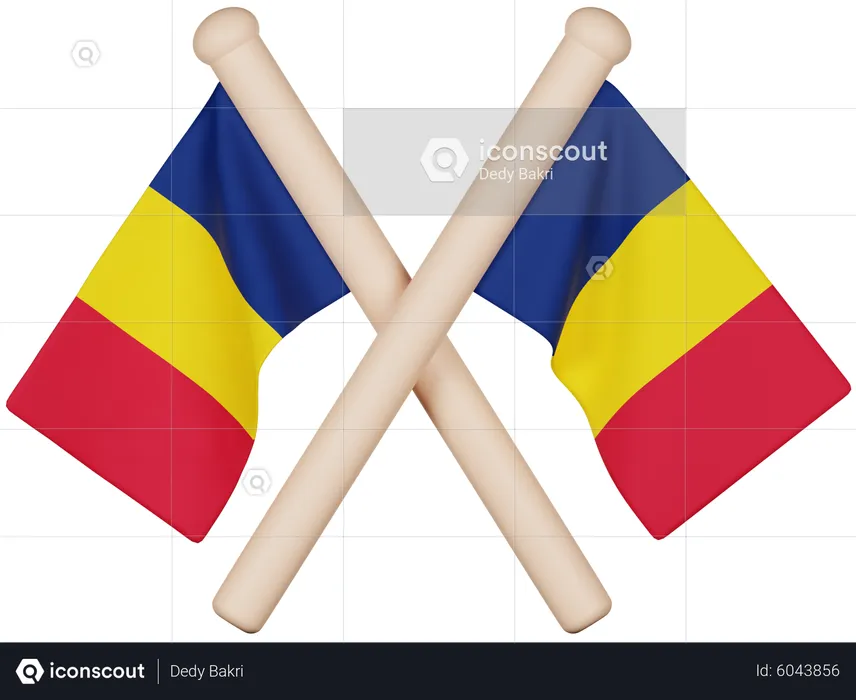 Drapeau du Tchad Flag 3D Icon