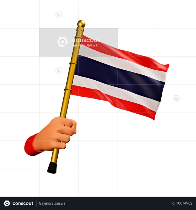 Drapeau de la Thaïlande Flag 3D Icon