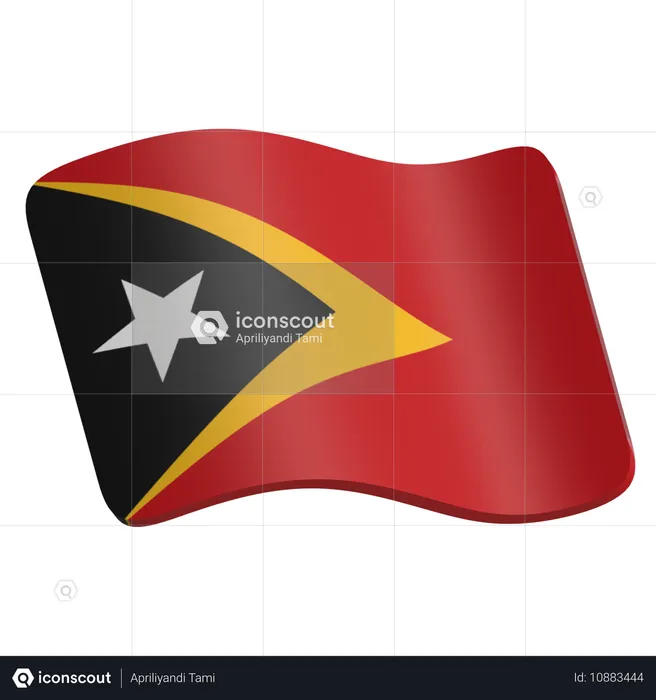 Drapeau du Timor oriental  3D Icon