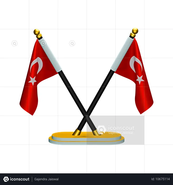 Drapeau de la Turquie Flag 3D Icon