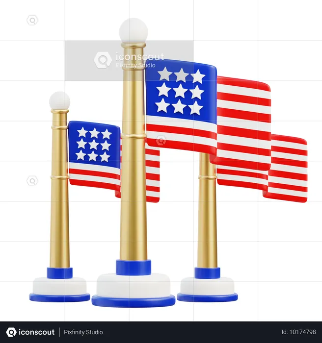 Drapeaux américains  3D Icon