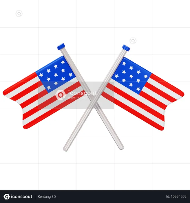 Drapeaux des États-Unis  3D Icon