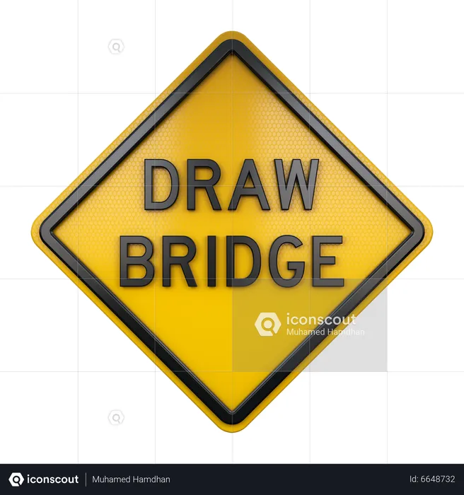 Draw Bridge Sign 3D Icon download in PNG, OBJ or Blend format