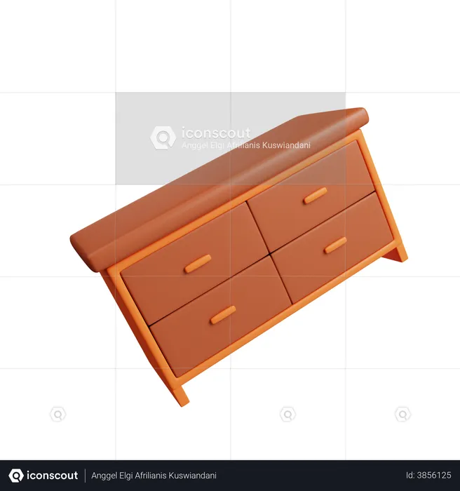 Drawer Table  3D Illustration