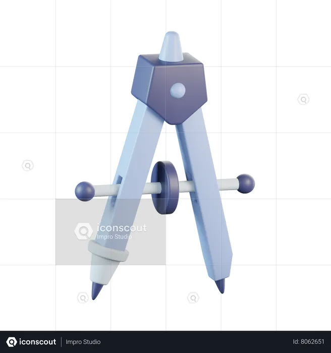 Drawing Compass  3D Icon