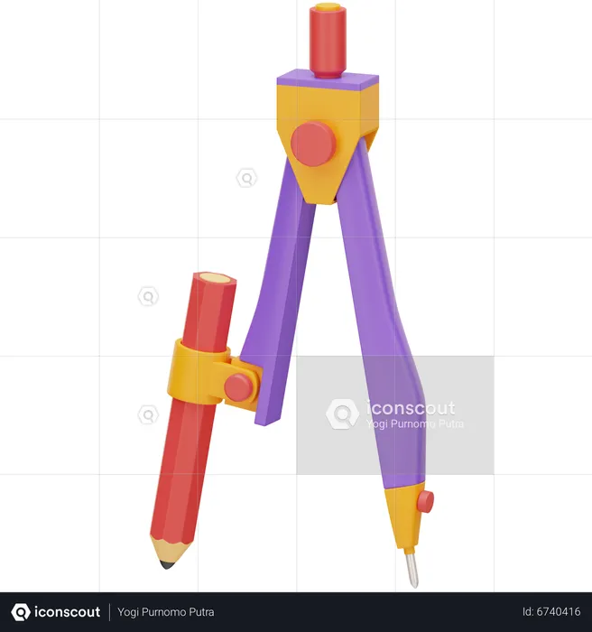 Drawing Compass Math Geometry Tools  3D Icon