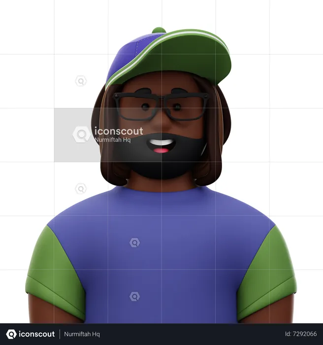Dreadlock Man with Hat  3D Icon