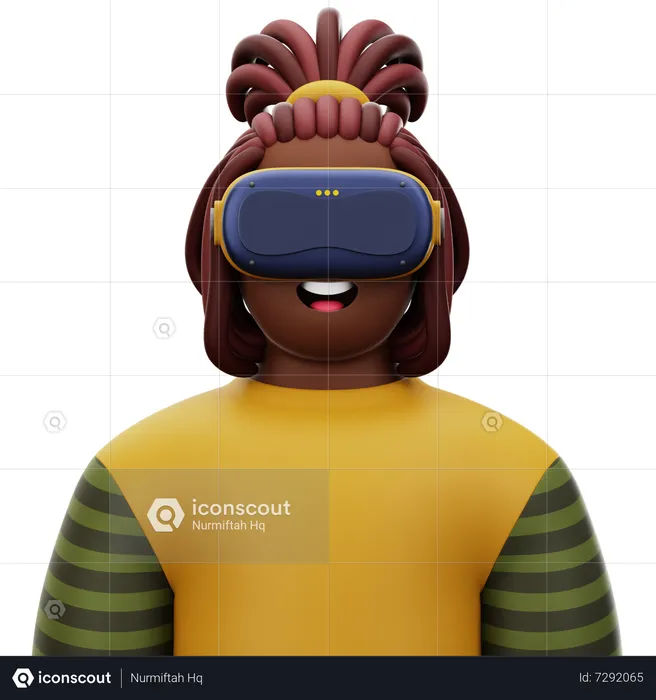 Dreadlock Man with VR  3D Icon