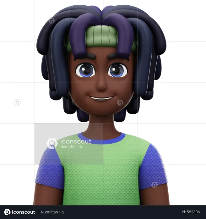 Mann mit Dreadlocks  3D Icon