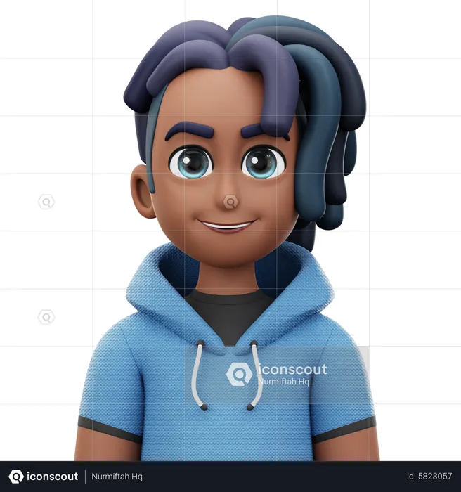 Mann mit Dreadlocks  3D Icon