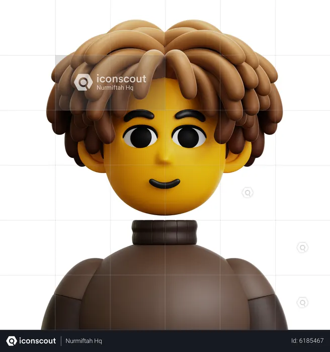 Dreadlocked Hair Man  3D Icon