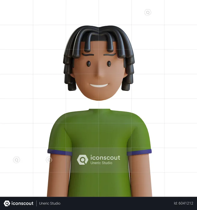 Dreadlocked Man  3D Icon