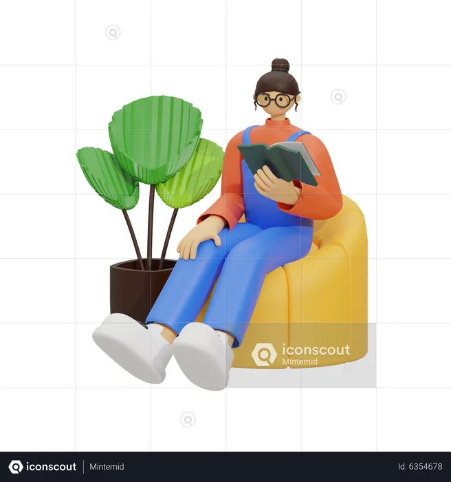 Dreamy Reading Book  3D Illustration