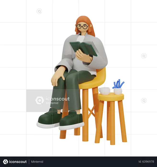 Dreamy Reading Book  3D Illustration