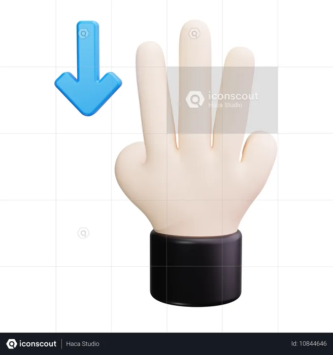 Drei Finger  3D Icon