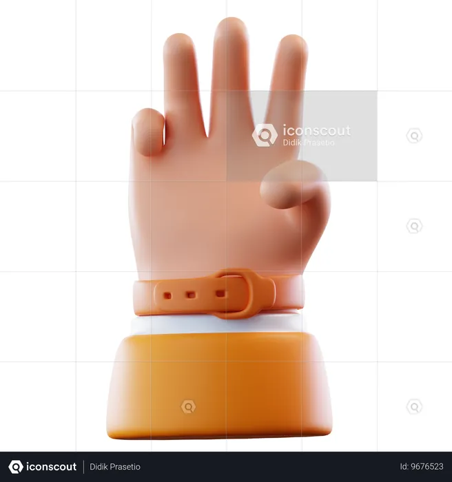 Drei-Finger-Handbewegung  3D Icon