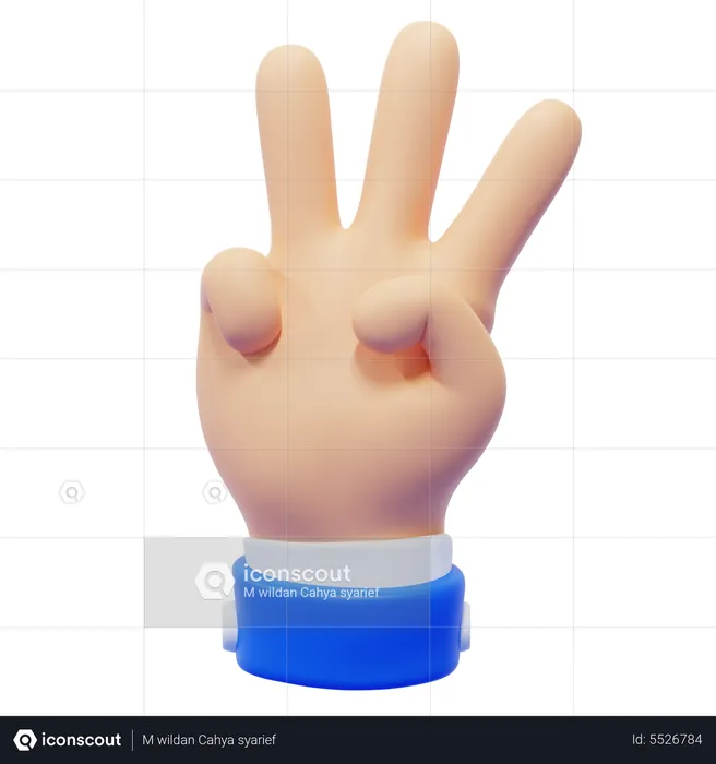 Drei-Finger-Handbewegung  3D Icon