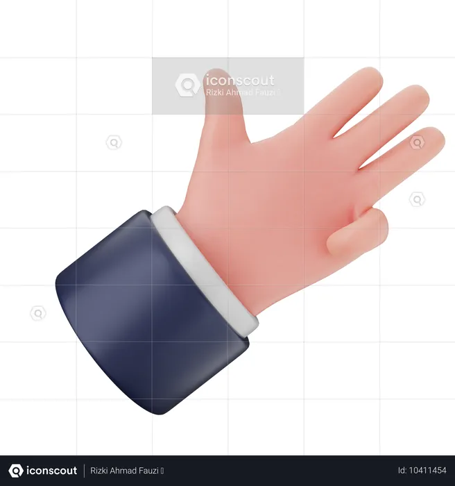 Drei-Finger-Handgesten  3D Icon